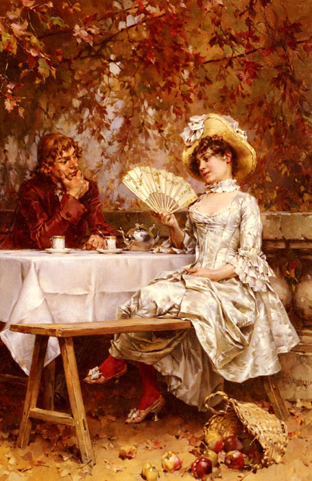 Tea In The Garden, Autumn by Frederick Hendrik Kaemmerer